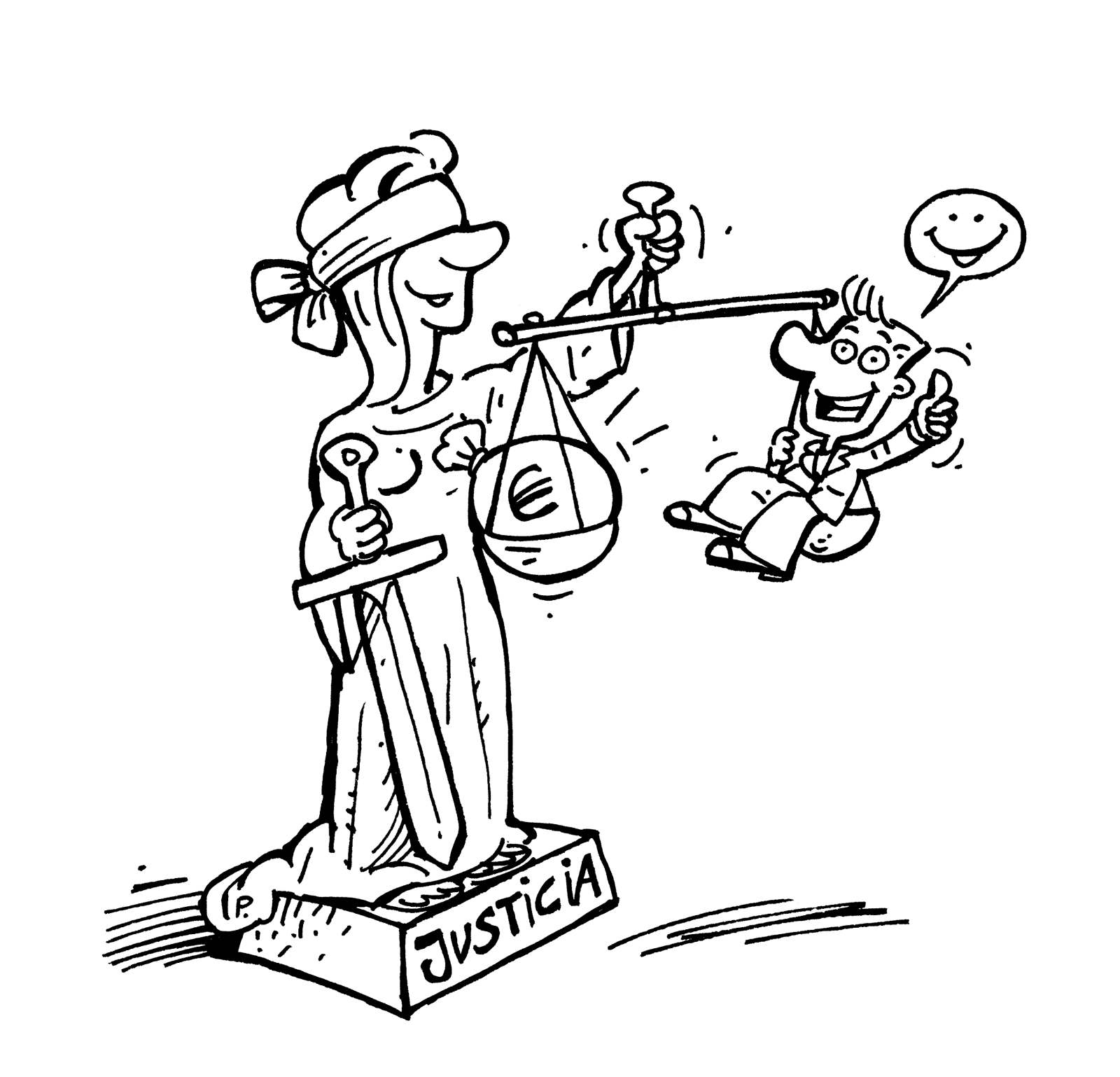Schwarz-weiße Cartoon-Zeichnung