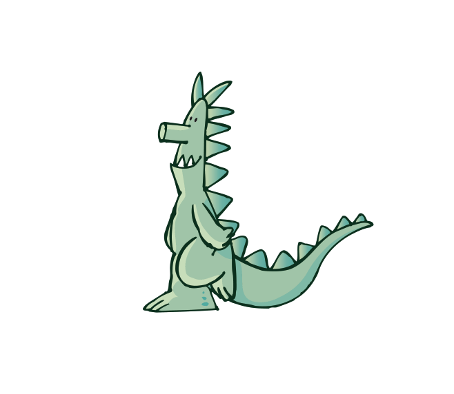 Gezeichnete Drachenfigur