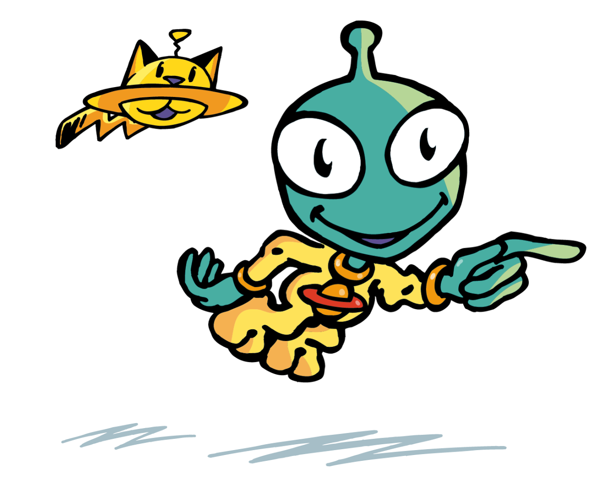 Maskottchen-Serie mit gezeichneten Figuren