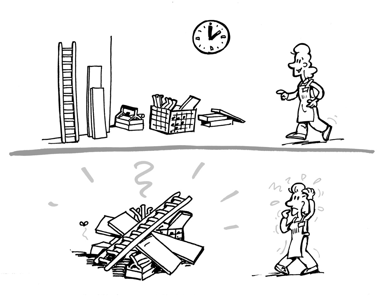 Schulungsillustration zum Thema Ordnung